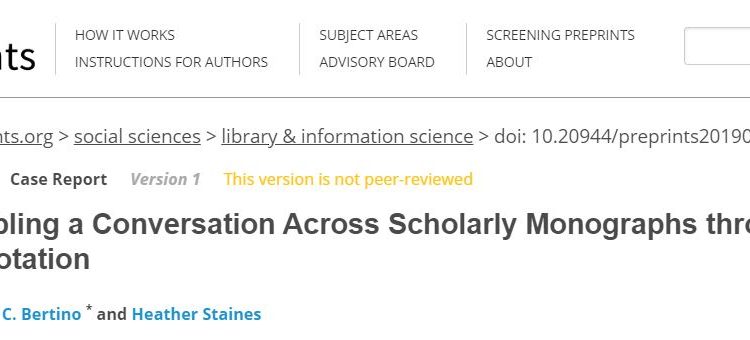 Enabling a Conversation Across Scholarly Monographs through Open Annotation
